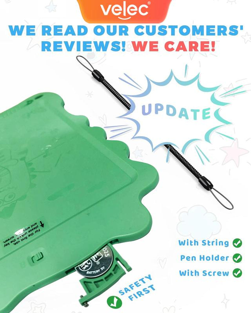 Velec 8.5 Inch Kids Drawing Board, Colorful LCD Writing Tablet, Educational Toy with Stylus, Erasable Screen for Learning & Play, 2 Themes, Gift for Child Birthday Christmas Halloween Easter