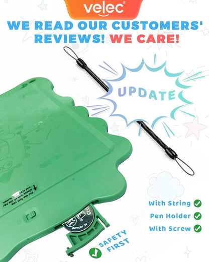 Velec 8.5 Inch Kids Drawing Board, Colorful LCD Writing Tablet, Educational Toy with Stylus, Erasable Screen for Learning & Play, 2 Themes, Gift for Child Birthday Christmas Halloween Easter