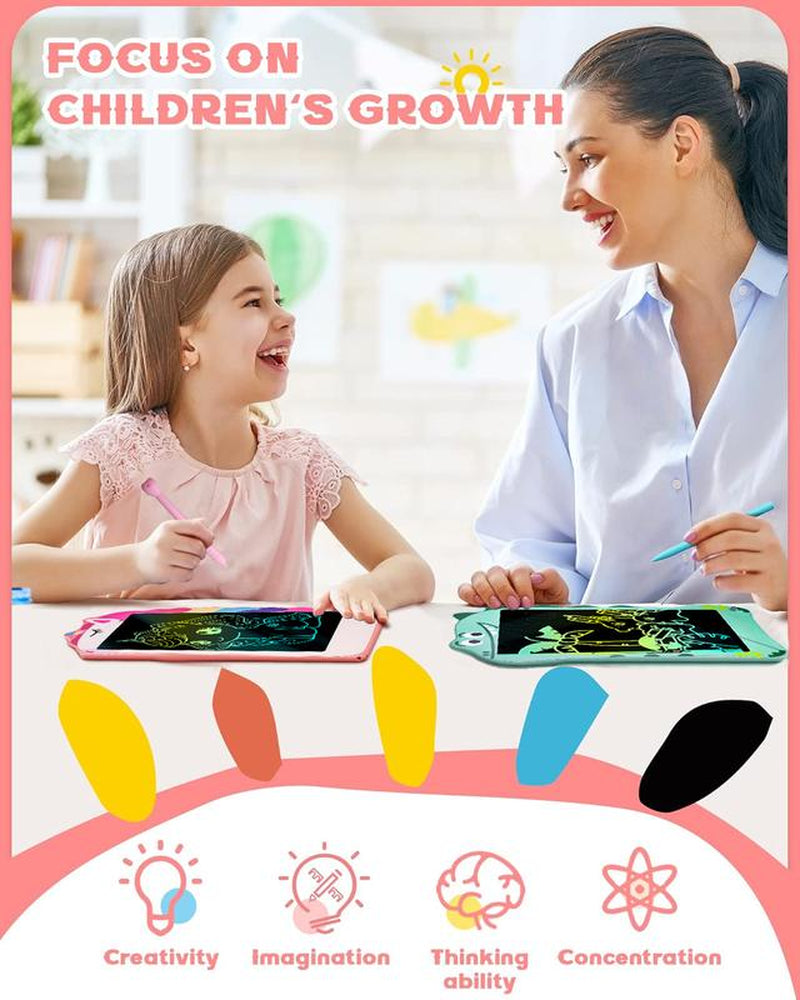 Velec 8.5 Inch Kids Drawing Board, Colorful LCD Writing Tablet, Educational Toy with Stylus, Erasable Screen for Learning & Play, 2 Themes, Gift for Child Birthday Christmas Halloween Easter