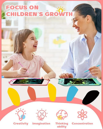 Velec 8.5 Inch Kids Drawing Board, Colorful LCD Writing Tablet, Educational Toy with Stylus, Erasable Screen for Learning & Play, 2 Themes, Gift for Child Birthday Christmas Halloween Easter