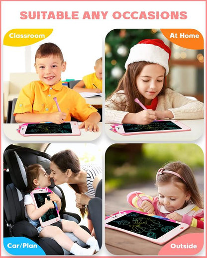 Velec 8.5 Inch Kids Drawing Board, Colorful LCD Writing Tablet, Educational Toy with Stylus, Erasable Screen for Learning & Play, 2 Themes, Gift for Child Birthday Christmas Halloween Easter